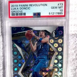 2019-20 Panini Revolution LUKA DONCIC #73 Groove Parallel  PSA 10 GEM MT POP 43